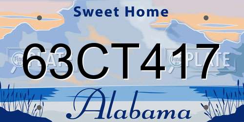 63CT417 Alabama License Plate