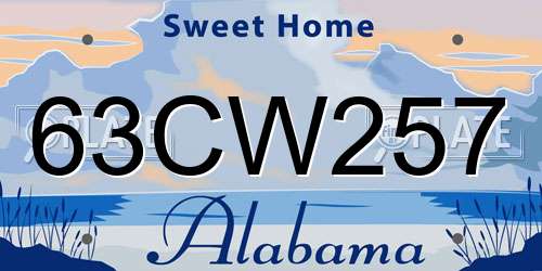 63CW257 Alabama License Plate