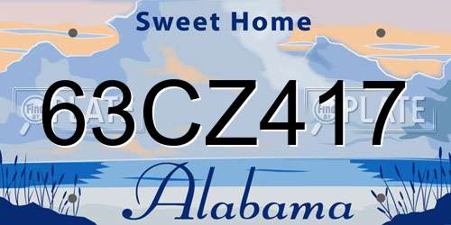 63CZ417 Alabama License Plate