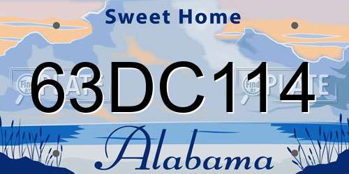 63DC114 Alabama License Plate