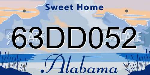 63DD052 Alabama License Plate