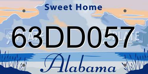 63DD057 Alabama License Plate