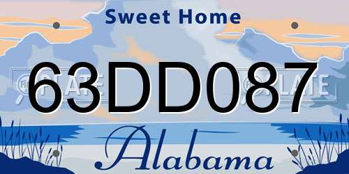63DD087 Alabama License Plate