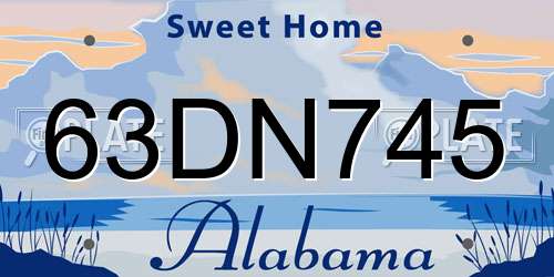 63DN745 Alabama License Plate