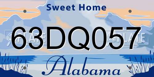 63DQ057 Alabama License Plate