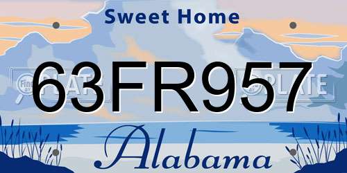 63FR957 Alabama License Plate