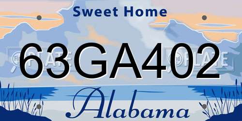63GA402 Alabama License Plate