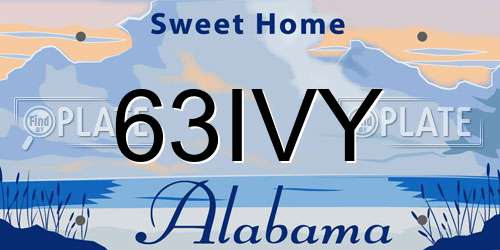 63IVY Alabama License Plate