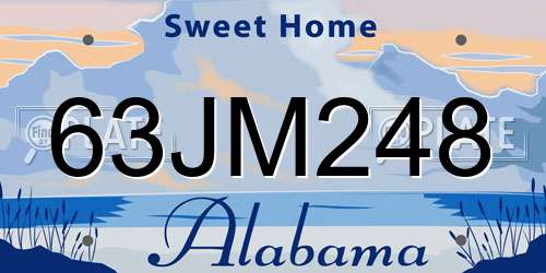 63JM248 Alabama License Plate
