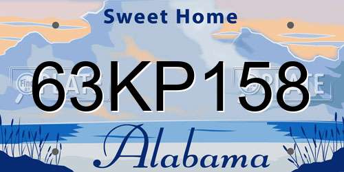 63KP158 Alabama License Plate