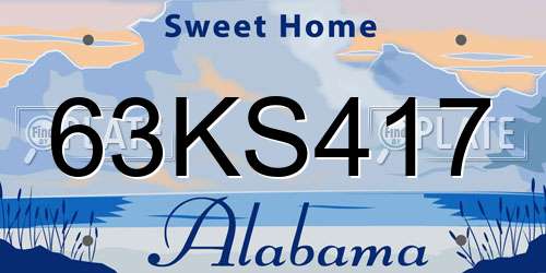 63KS417 Alabama License Plate
