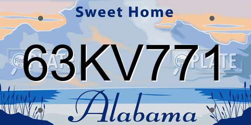 63KV771 Alabama License Plate