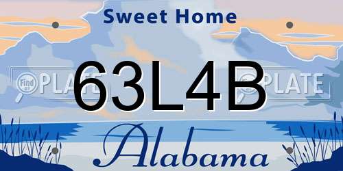 63L4B Alabama License Plate