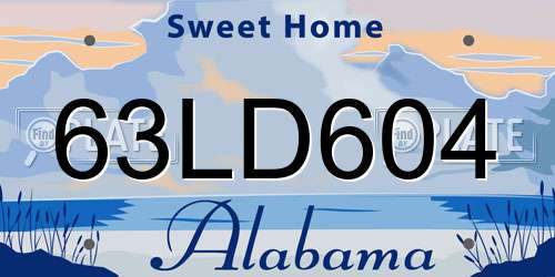63LD604 Alabama License Plate