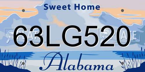 63LG520 Alabama License Plate