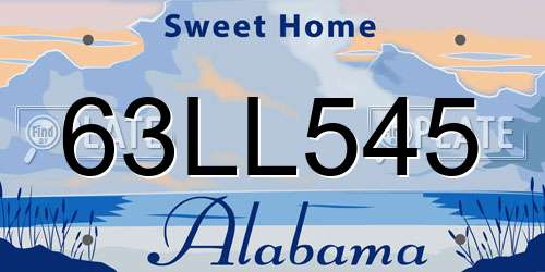 63LL545 Alabama License Plate