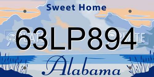 63LP894 Alabama License Plate
