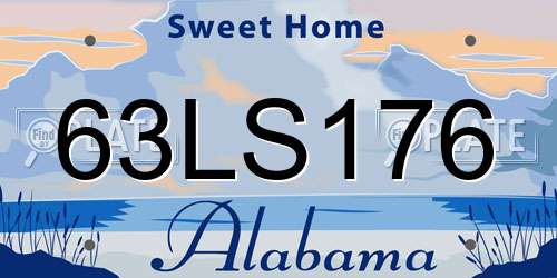 63LS176 Alabama License Plate