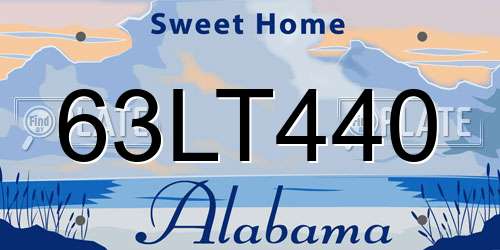 63LT440 Alabama License Plate