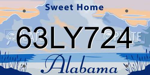 63LY724 Alabama License Plate