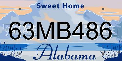 63MB486 Alabama License Plate