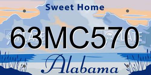 63MC570 Alabama License Plate