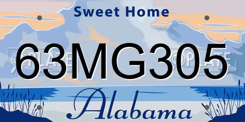 63MG305 Alabama License Plate