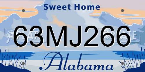 63MJ266 Alabama License Plate