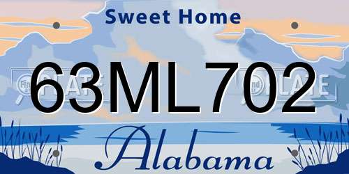 63ML702 Alabama License Plate