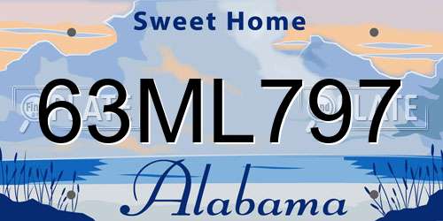 63ML797 Alabama License Plate