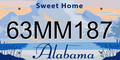 63MM187 Alabama License Plate