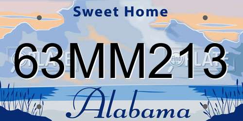 63MM213 Alabama License Plate