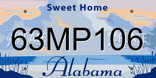 63MP106 Alabama License Plate