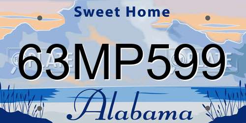 63MP599 Alabama License Plate