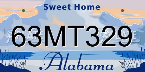 63MT329 Alabama License Plate