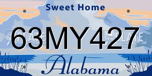 63MY427 Alabama License Plate