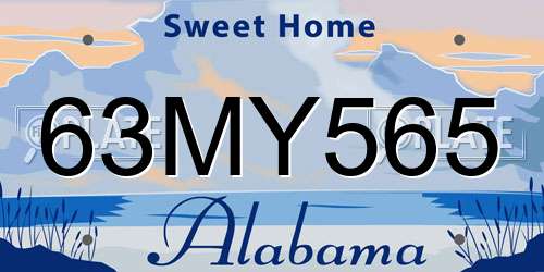 63MY565 Alabama License Plate