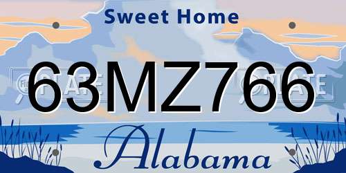 63MZ766 Alabama License Plate