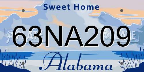 63NA209 Alabama License Plate