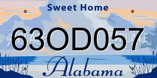 63OD057 Alabama License Plate