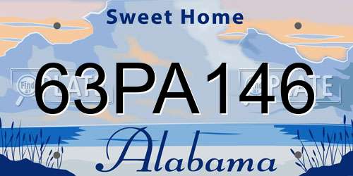 63PA146 Alabama License Plate