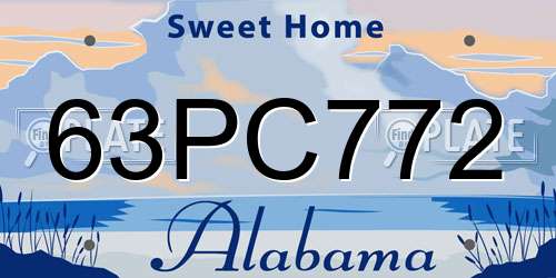 63PC772 Alabama License Plate