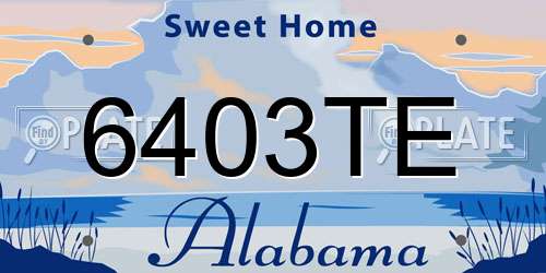 6403TE Alabama License Plate