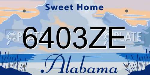 6403ZE Alabama License Plate