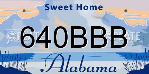 640BBB Alabama License Plate