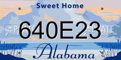 640E23 Alabama License Plate
