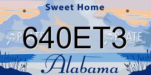640ET3 Alabama License Plate