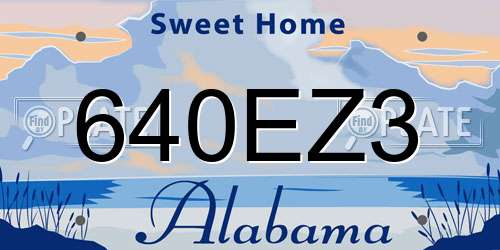 640EZ3 Alabama License Plate
