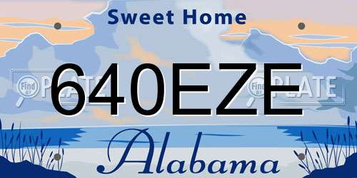 640EZE Alabama License Plate