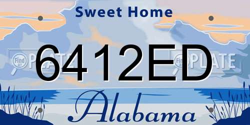 6412ED Alabama License Plate